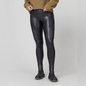 Spanx Faux Leather Moto Leggings Size L